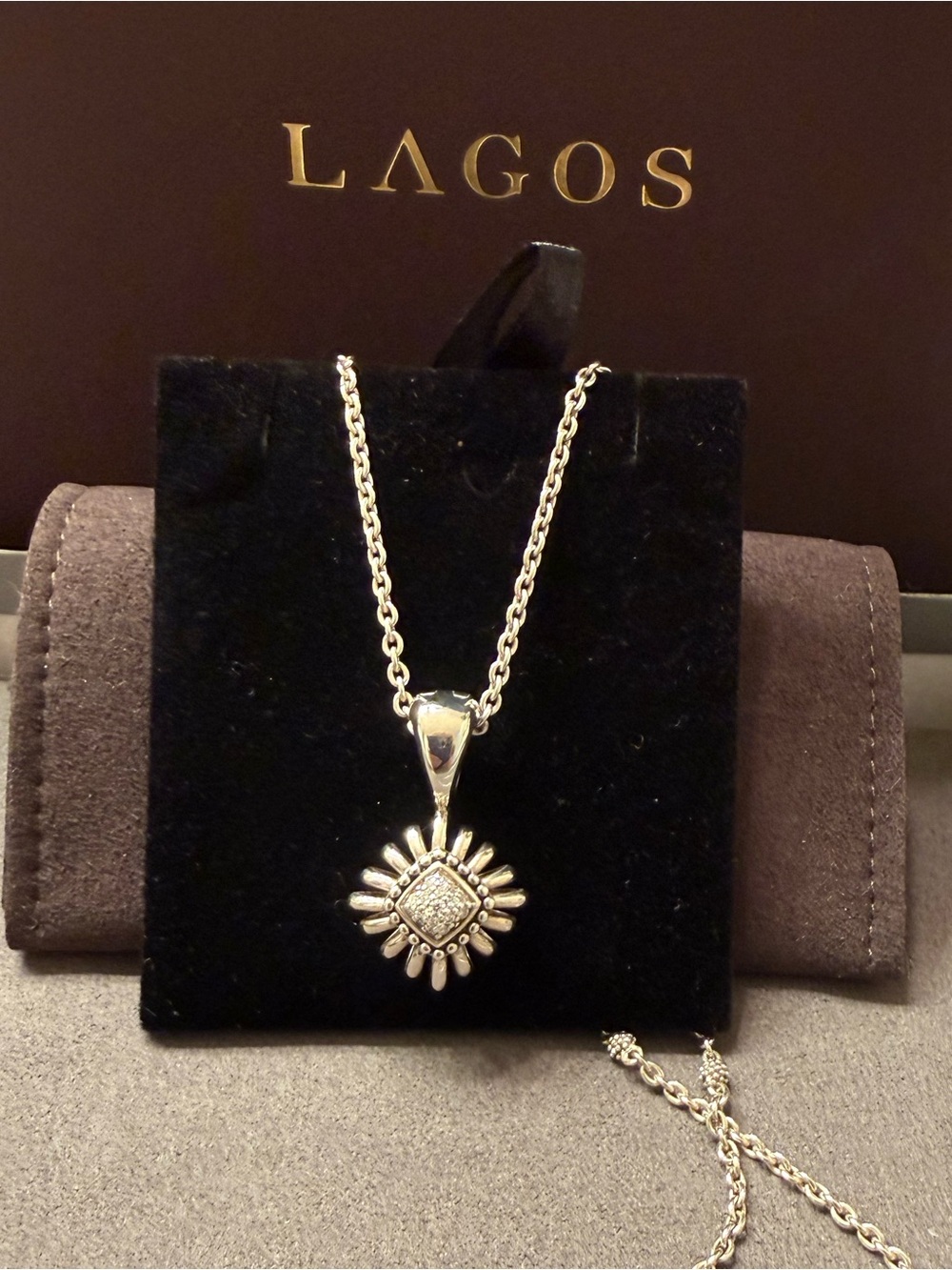 LAGOS Lagos Pret A Porter Sterling Silver Diamond Daisy Pendant